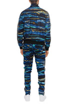 Mens Print Full Zip Track Suit Set - VacationGrabs