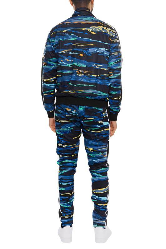 Mens Print Full Zip Track Suit Set - VacationGrabs
