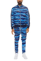 Mens Print Full Zip Track Suit Set - VacationGrabs