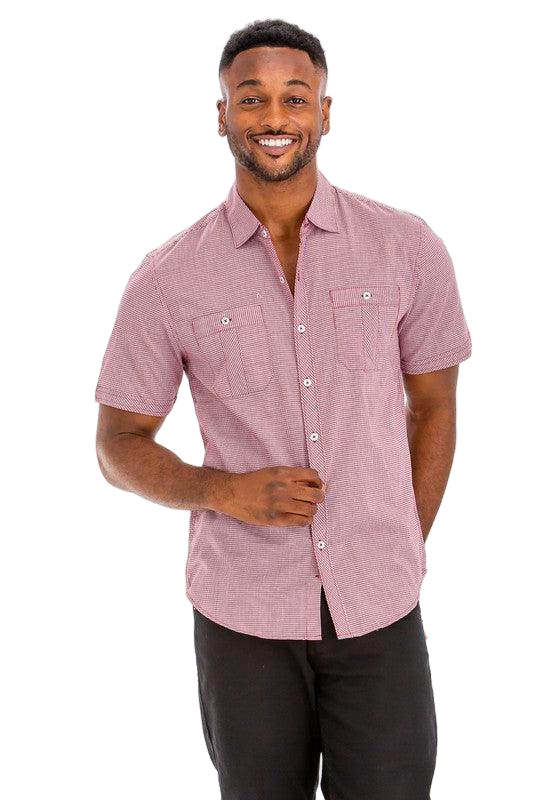 Mens Short Sleeve Button Down Shirts 3 Color Options - VacationGrabs