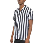 Mens Short Sleeve Striped Button Down Print Shirt - VacationGrabs