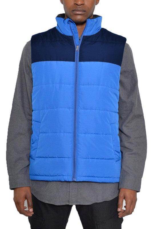 Mens Sleeveless Padded Winter Two Tone Vests - VacationGrabs