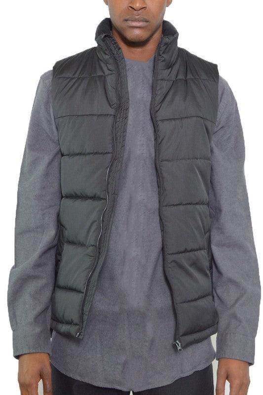 Mens Sleeveless Padded Winter Two Tone Vests - VacationGrabs