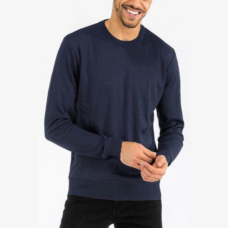 Mens Solid Color Round Neck Sweaters - VacationGrabs