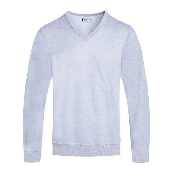 Mens Solid Color V-Neck Sweaters - VacationGrabs