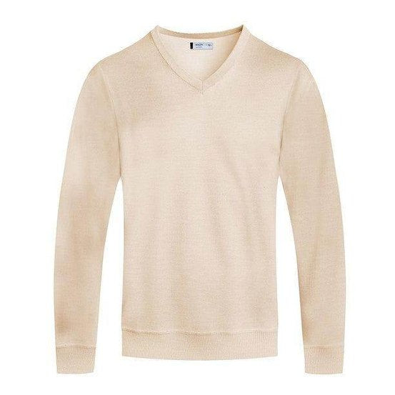 Mens Solid Color V-Neck Sweaters - VacationGrabs