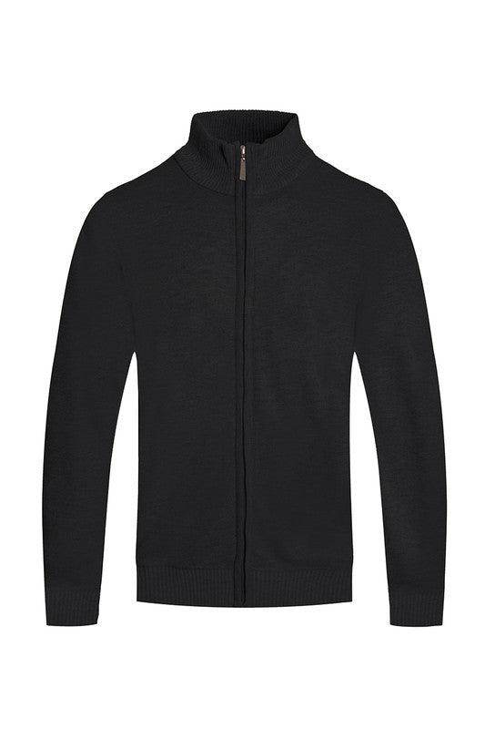 Mens Solid Full Zipper Sweater - VacationGrabs