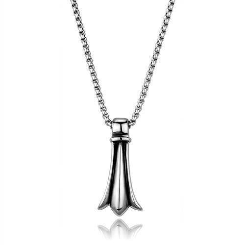 Men's stainless steel necklace with a sleek pendant for a stylish look