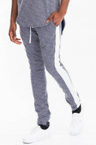 Men's Pants - Joggers Mens Static Print Single Stripe Track Pants