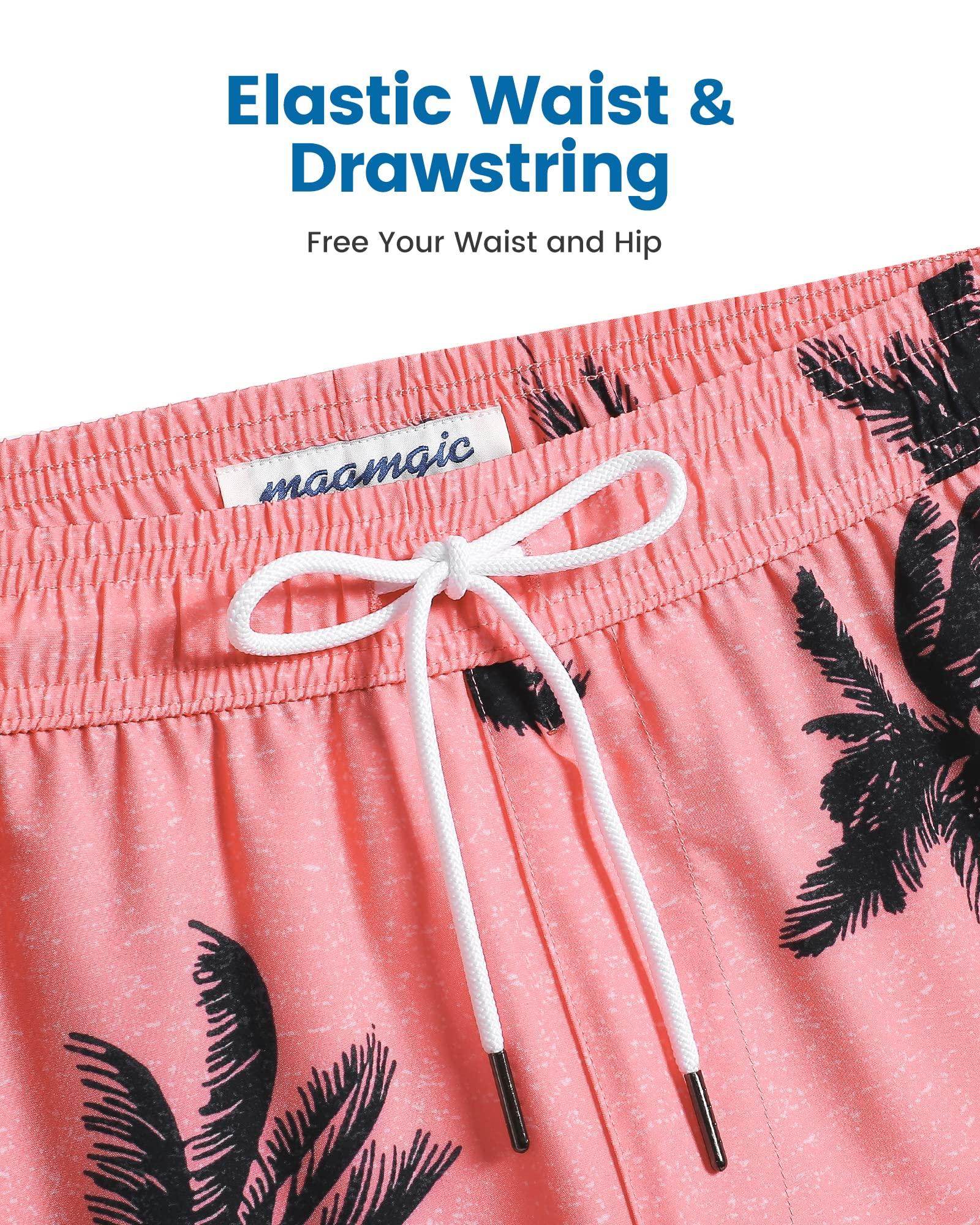 Mens Swim Trunks Compression Liner Quick Dry Zipper Pockets - VacationGrabs