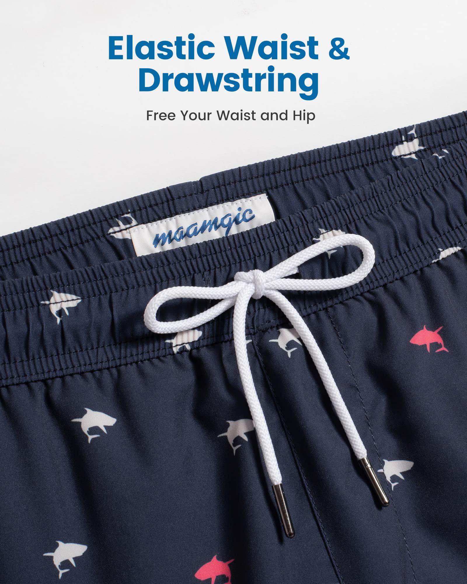 Mens Swim Trunks Compression Liner Quick Dry Zipper Pockets - VacationGrabs