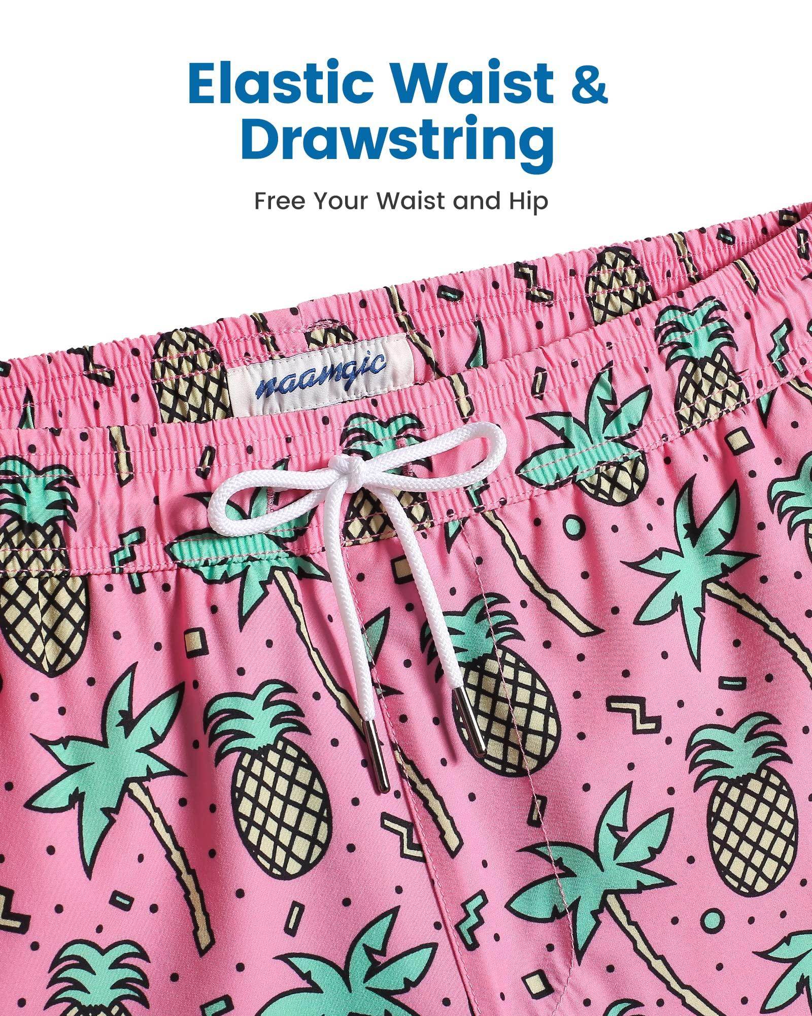 Mens Swim Trunks Compression Liner Quick Dry Zipper Pockets - VacationGrabs