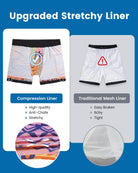 Mens Swim Trunks Compression Liner Quick Dry Zipper Pockets - VacationGrabs