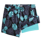 Mens Swim Trunks Compression Liner Quick Dry Zipper Pockets - VacationGrabs