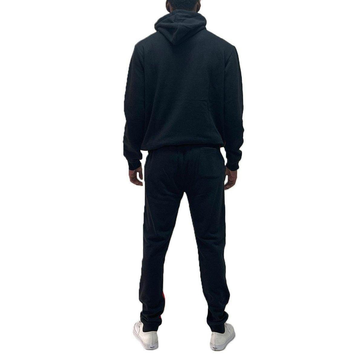 Men's 2PC Track Set in Black from VacationGrabs, perfect mens vacation clothing set for comfort and style