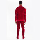 Men's Velour Track Set in Red by VacationGrabs with Comfortable Fit and Stylish Design