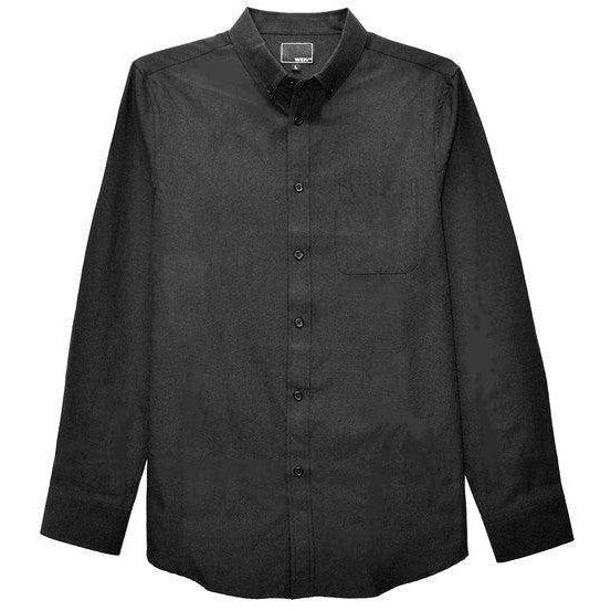 WEIV Black Long Sleeve Shirt for Stylish Long Sleeve Menswear Fashion