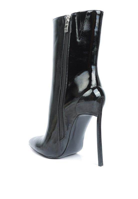 Mercury Patent High Heeled Ankle Boot - VacationGrabs