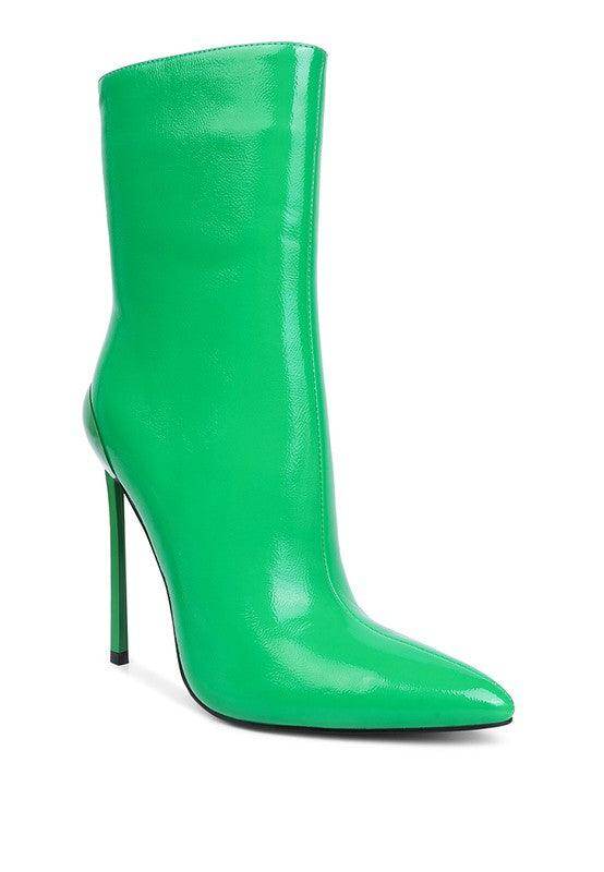 Mercury Patent High Heeled Ankle Boot - VacationGrabs