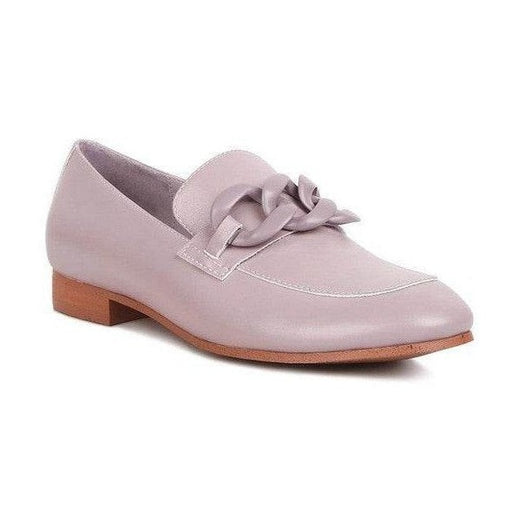 Merva Chunky Chain Leather Loafers - VacationGrabs
