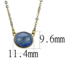 Minimalist gold chain pendant jewelry featuring a blue stone and adjustable length chain