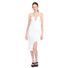 Stylish Emory Park mint midi dress for women with unique cut and trendy side slit for a modern look