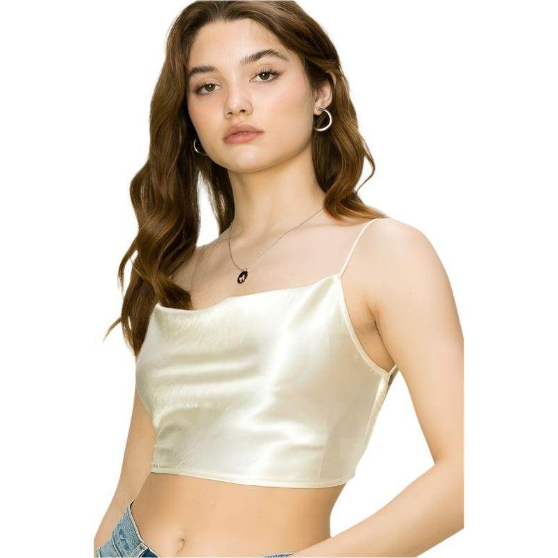 Miss Me Cowl Tie-Back Crop Top - VacationGrabs
