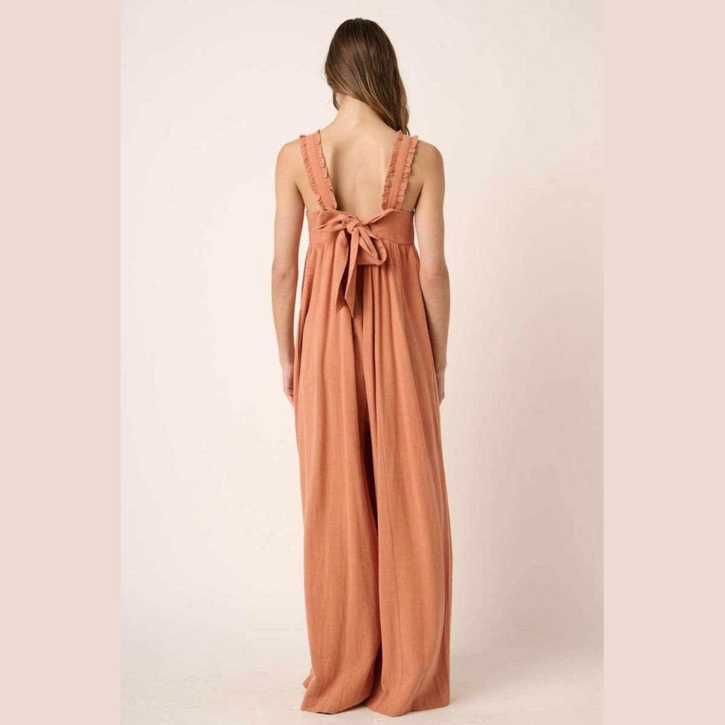 Mittoshop Sleeveless Wide Leg Jumpsuit - VacationGrabs