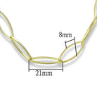 Modern gold chain necklace featuring 21mm and 8mm oval links for a trendy look