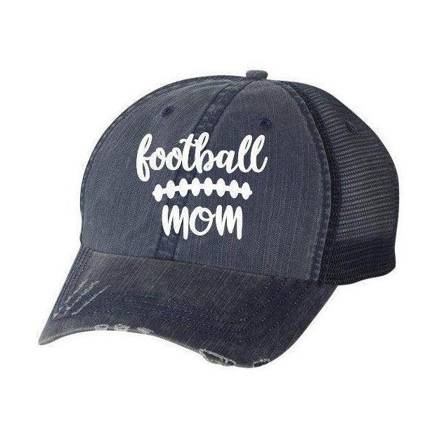 Ocean and 7th Football Mom Cap in Navy Blue, perfect mom sports accessories for game day