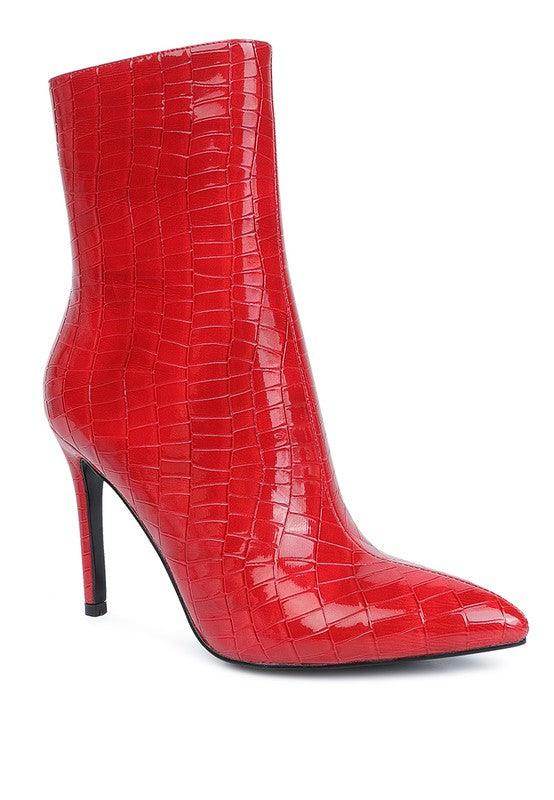 Momoa Patent Pu High Heeled Ankle Boot - VacationGrabs