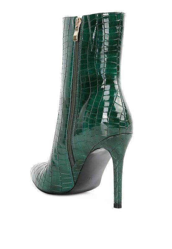 Momoa Patent Pu High Heeled Ankle Boot - VacationGrabs