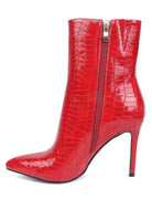 Momoa Patent Pu High Heeled Ankle Boot - VacationGrabs