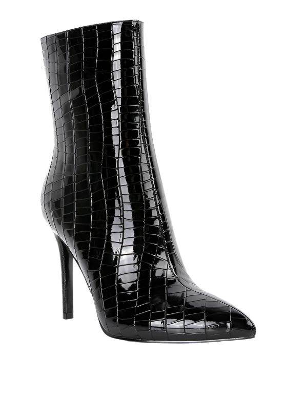 Momoa Patent Pu High Heeled Ankle Boot - VacationGrabs