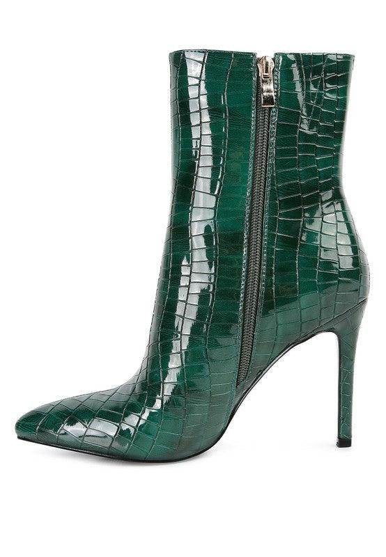 Momoa Patent Pu High Heeled Ankle Boot - VacationGrabs