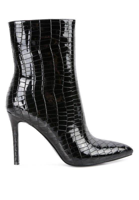 Momoa Patent Pu High Heeled Ankle Boot - VacationGrabs