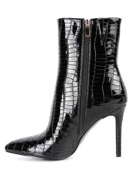 Momoa Patent Pu High Heeled Ankle Boot - VacationGrabs