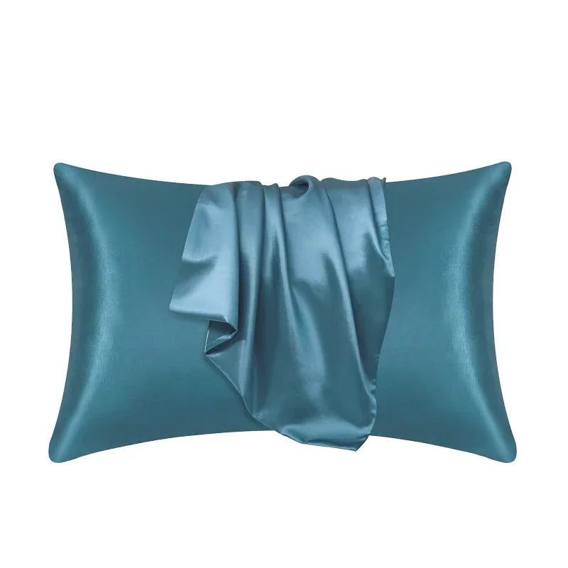 Teal mulberry silk pillowcase for hair and skin care
