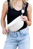 Myra Quilted Genuine Leather Crescent Sling Bag - VacationGrabs