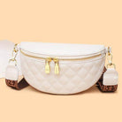 Myra Quilted Genuine Leather Crescent Sling Bag - VacationGrabs