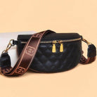 Myra Quilted Genuine Leather Crescent Sling Bag - VacationGrabs
