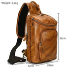 Natural Leather Chest Pack Leather Shoulder Bag - VacationGrabs
