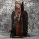 Natural Leather Chest Pack Leather Shoulder Bag - VacationGrabs