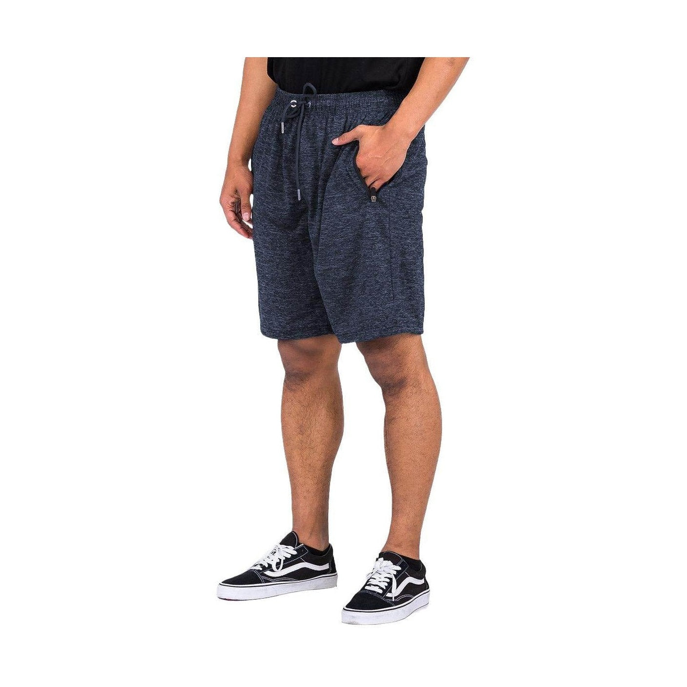 Navy Blue Marbled Light Weight Active Shorts - VacationGrabs