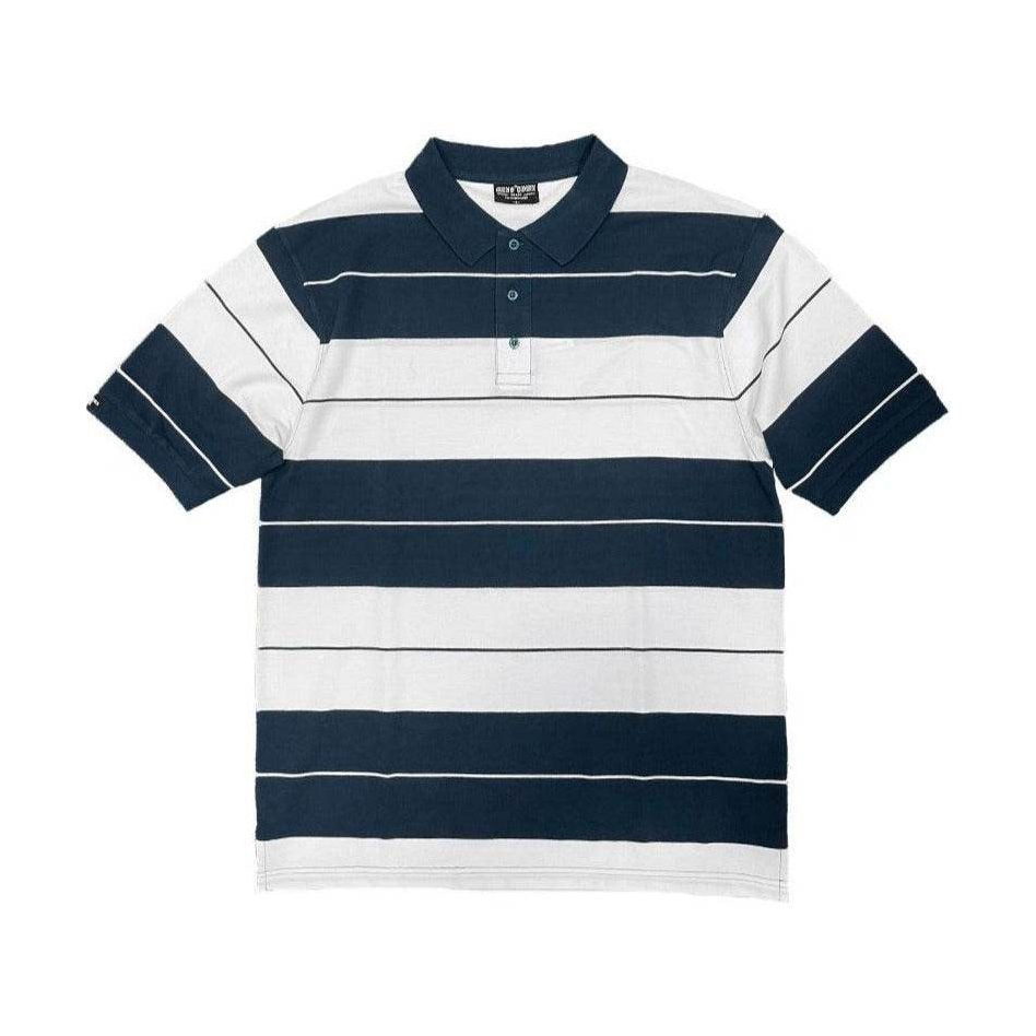 Navy/White Old School Pique Polo Shirt - VacationGrabs