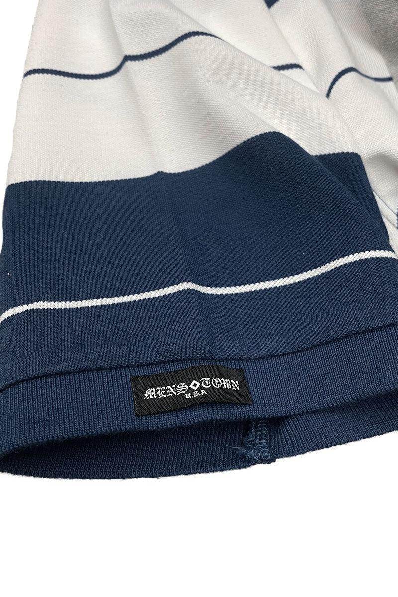 Navy/White Old School Pique Polo Shirt - VacationGrabs