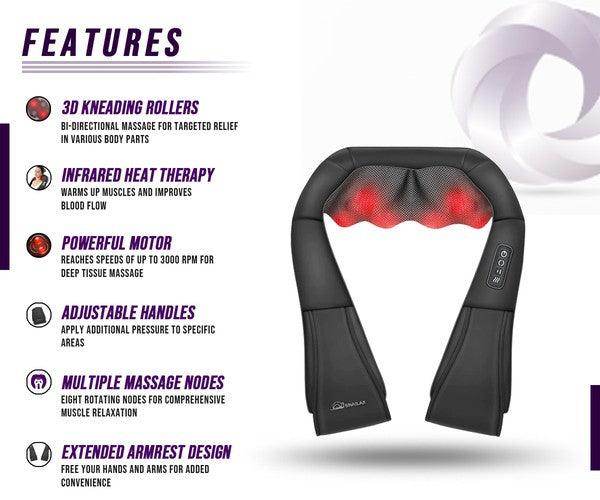 Neck and Shoulder Massager w/Heat - VacationGrabs