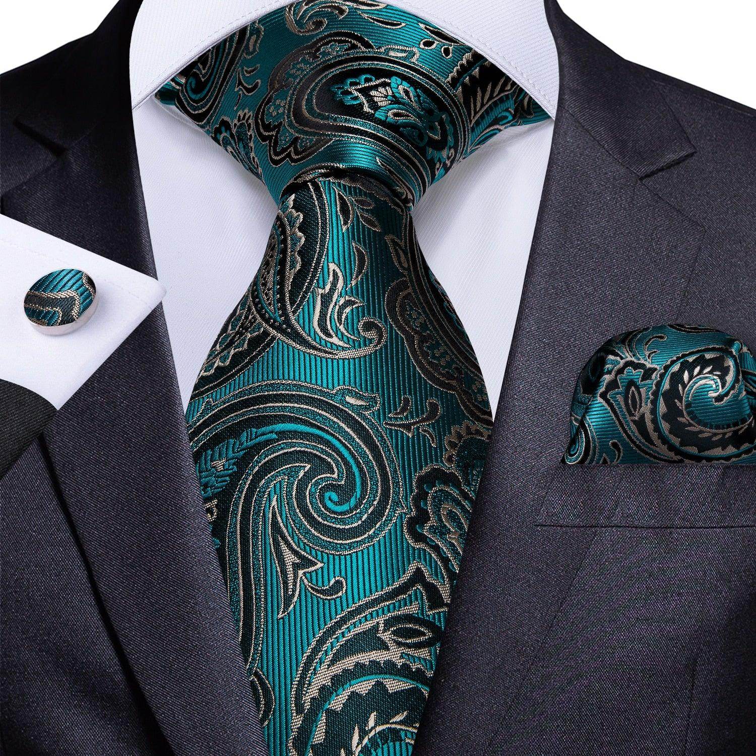 Men's Accessories - Ties Neck Tie Set Handkerchief Cufflinks Gift For Men