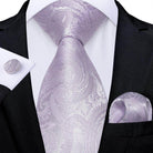 Neck Tie Set Handkerchief Cufflinks Gift For Men - VacationGrabs