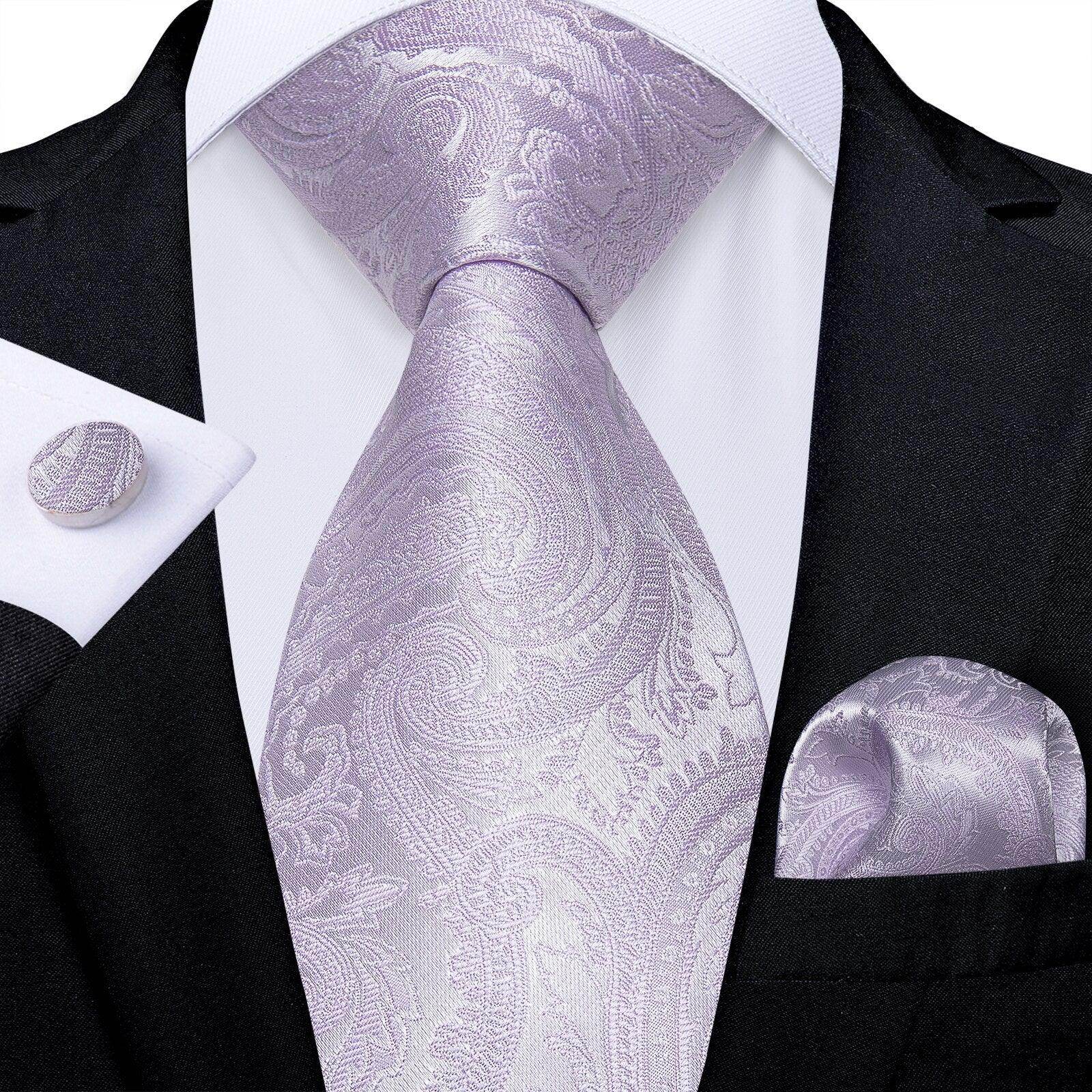 Neck Tie Set Handkerchief Cufflinks Gift For Men - VacationGrabs